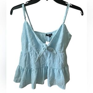 NWT Trixxi Powder Pastel Blue Tank Sleeveless Top XL Adjustable Straps